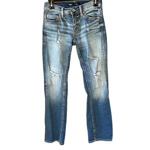 BKE Aiden Bootcut Jeans. Distressed. Light Wash. 26X32